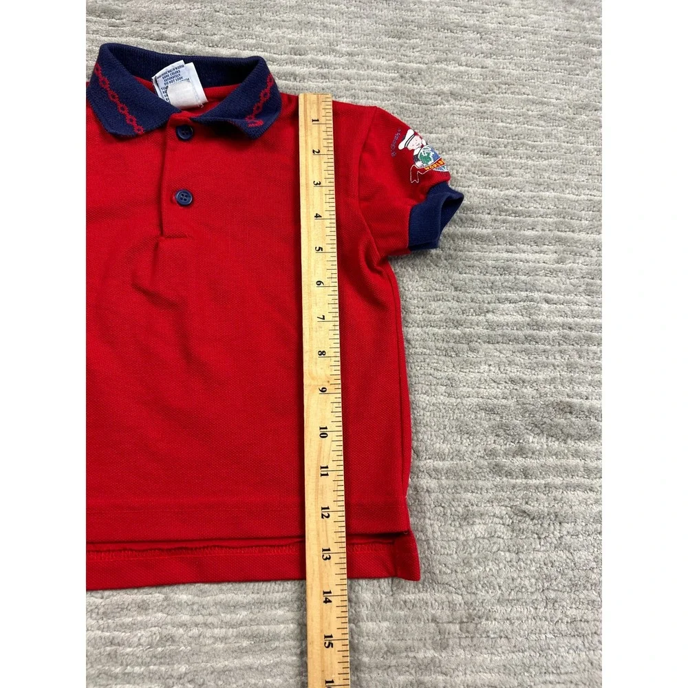 OshKosh Polo Shirt Unisex 24M Red Vintage B'gosh S/S Nautical‎ Sailor USA